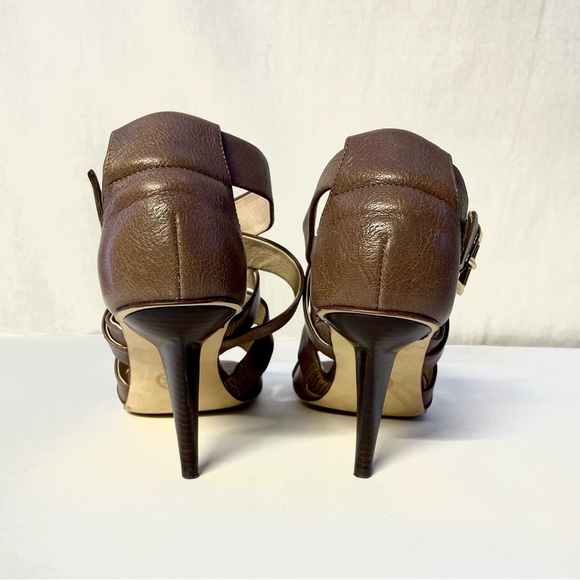 Michael Kors Strappy Gladiator Brown Leather Sandals Women Size 9.5 - Picture 5 of 7